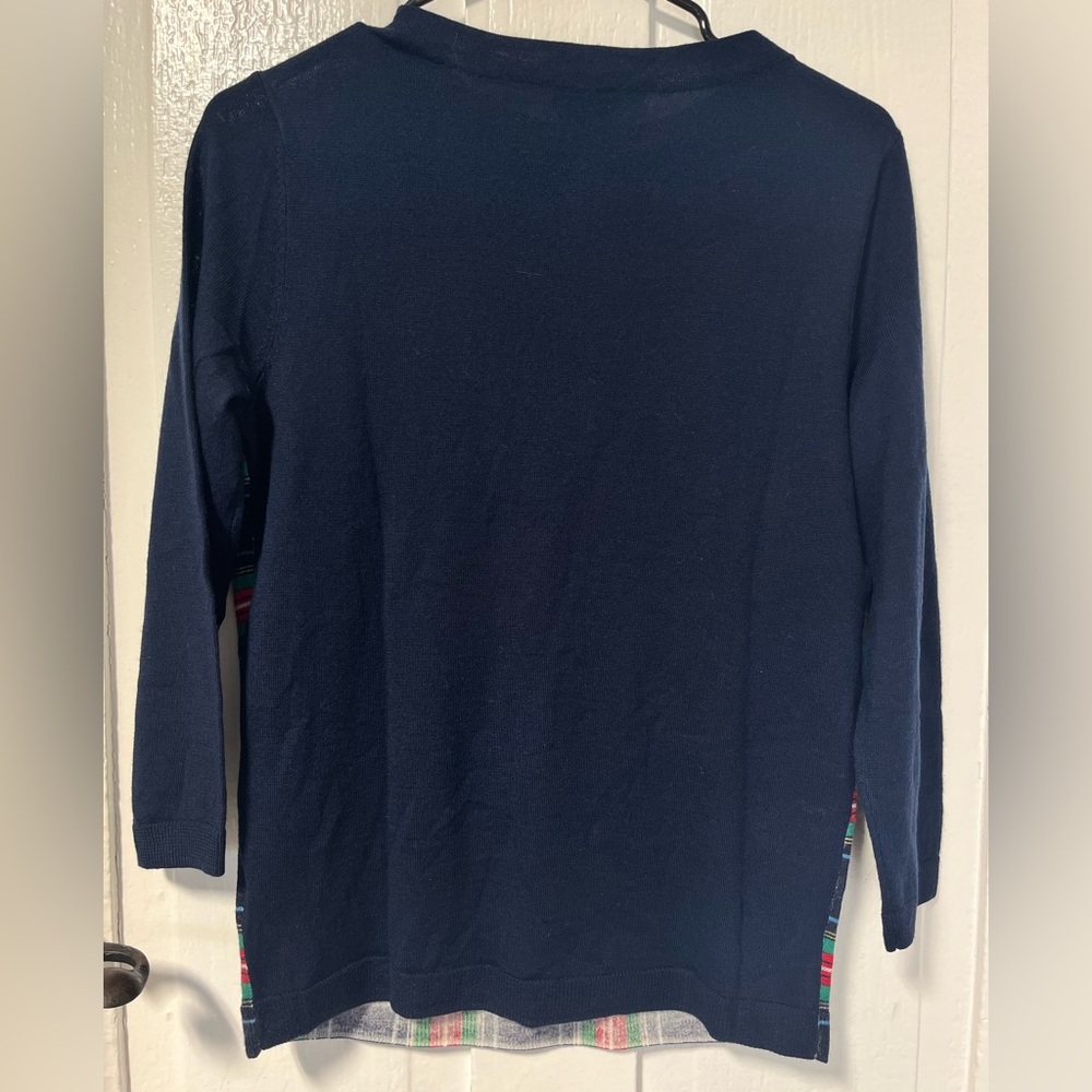 Talbots Merino Wool Plaid Crewneck Dog Sweater size small - Picture 3 of 8